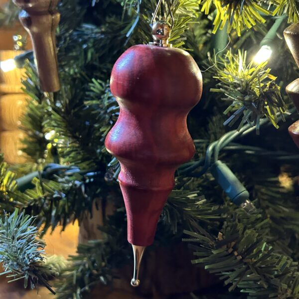 Hand Turned Redheart Ornament