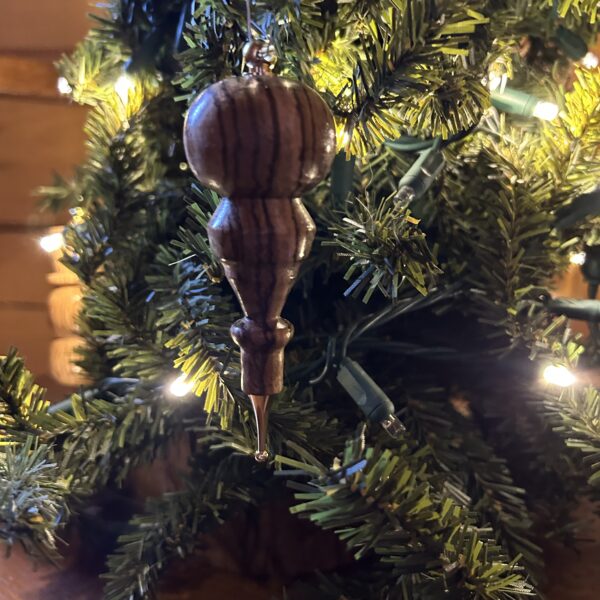 Hand Turned Zebrawood Ornament