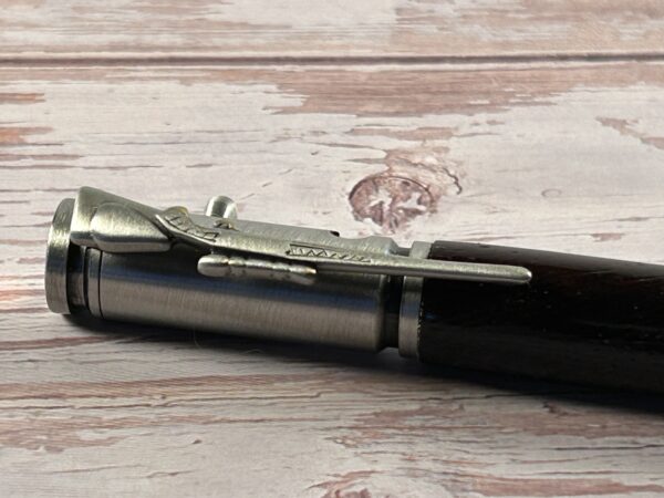 30 Caliber Wenge Antique Pewter Bolt Action Pen - Image 2