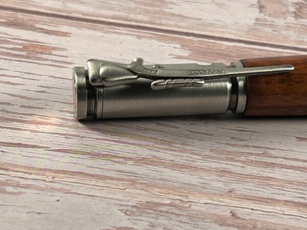 30 Caliber Snakewood Antique Pewter Bolt Action Pen - Image 4