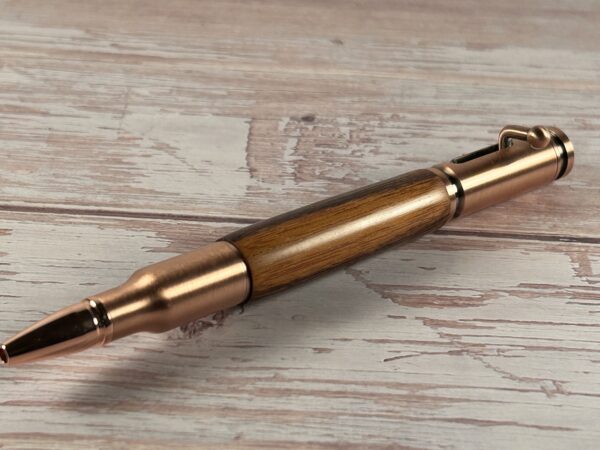 30 Caliber Snakewood Antique Copper Bolt Action Pen - Image 2