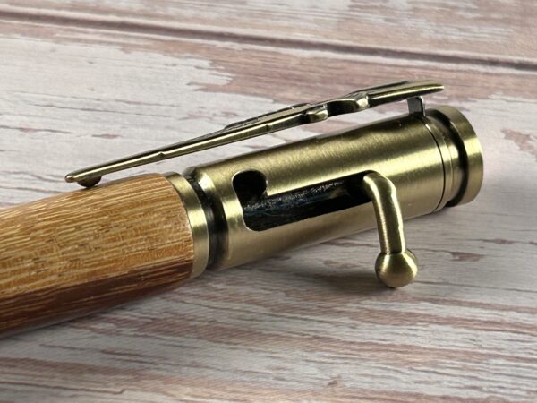 30 Caliber Tigre Caspi Antique Brass Bolt Action Pen - Image 2