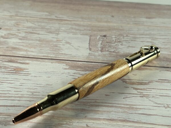 30 Caliber Tigre Caspi Gold Bolt Action Pen - Image 3