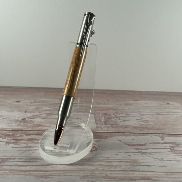 30 Caliber Tigre Caspi Antique Pewter Bolt Action Pen