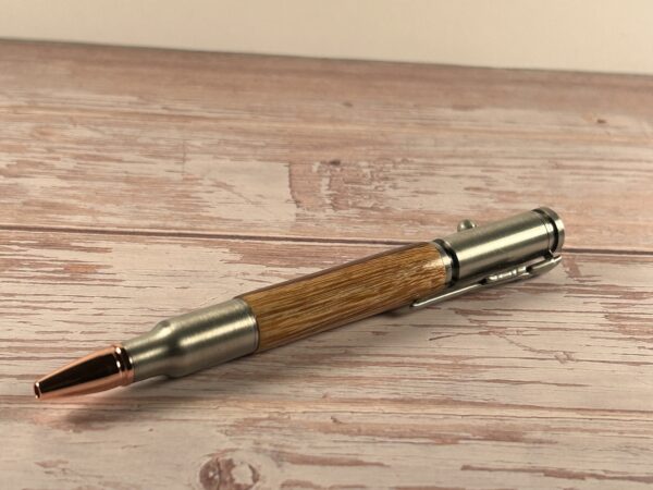 30 Caliber Tigre Caspi Antique Pewter Bolt Action Pen - Image 2