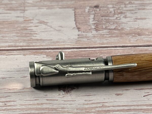 30 Caliber Tigre Caspi Antique Pewter Bolt Action Pen - Image 3