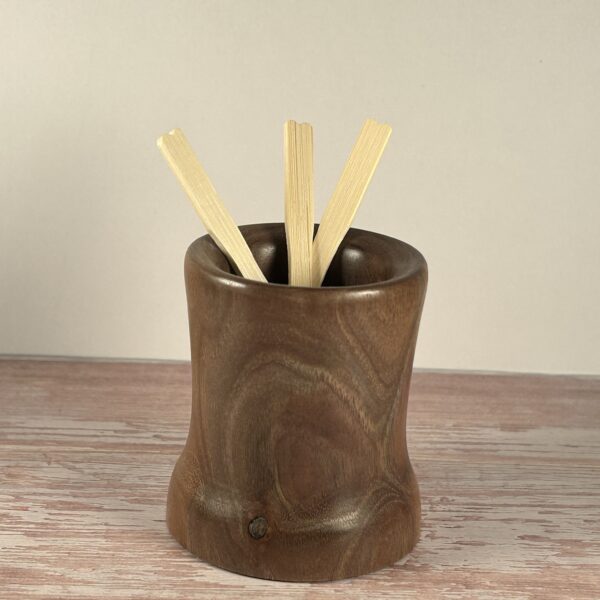 Hand Turned Walnut Toothpick Holder