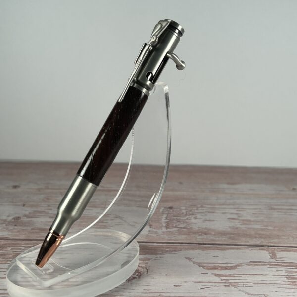30 Caliber Wenge Antique Pewter Bolt Action Pen