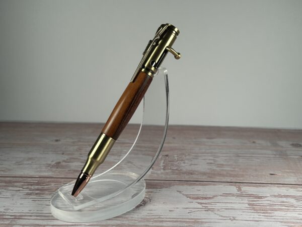 30 Caliber Snakewood Antique Brass Bolt Action Pen