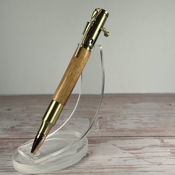 30 Caliber Tigre Caspi Antique Brass Bolt Action Pen