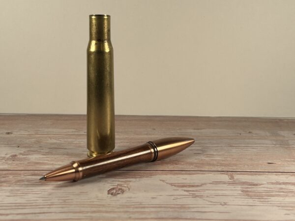 50 Caliber Walnut Machine Gun Flip Pen - Image 3