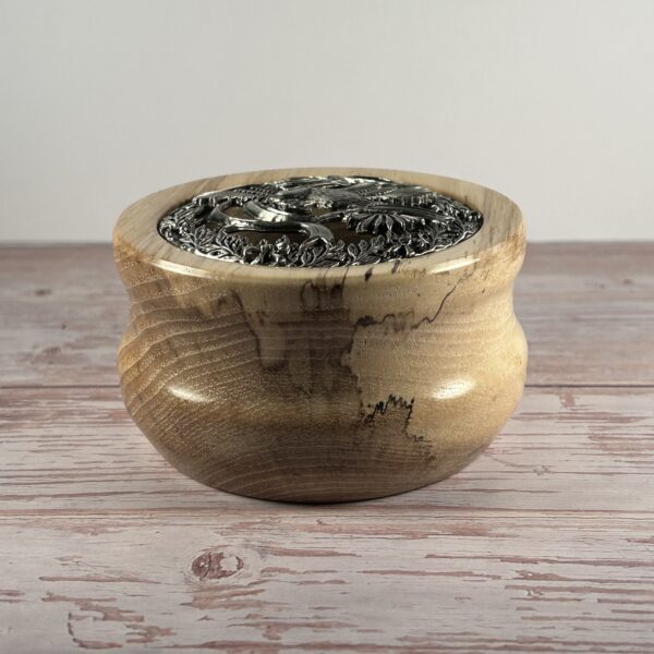 Hackberry Wooden Bowl with Filagree Lid