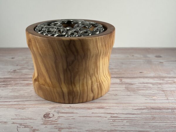 Olivewood Wooden Bowl with Filagree Lid