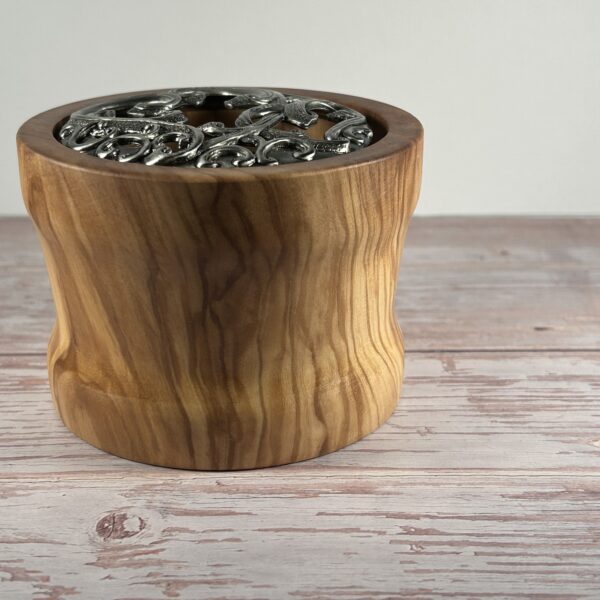 Olivewood Wooden Bowl with Filagree Lid