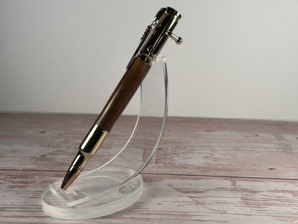 30 Caliber Walnut Gold Bolt Action Pen