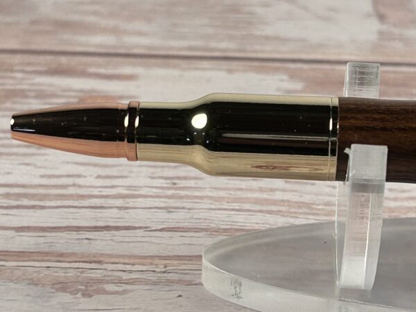 30 Caliber Walnut Gold Bolt Action Pen - Image 2
