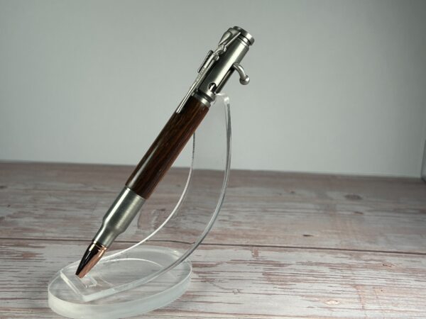 30 Caliber Cocobolo Antique Pewter Bolt Action Pen