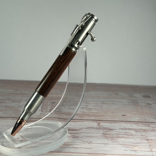 30 Caliber Cocobolo Antique Pewter Bolt Action Pen