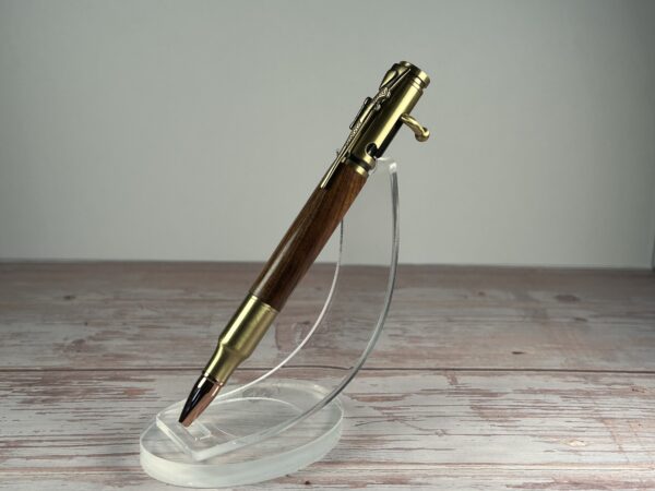 30 Caliber Cocobolo Antique Brass Bolt Action Pen