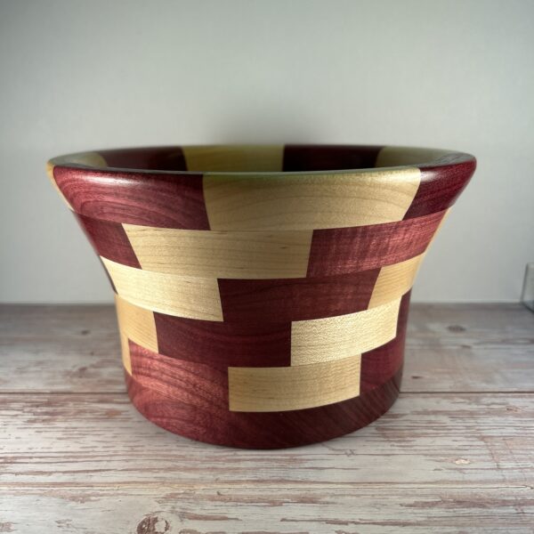 Purpleheart & Maple Segmented Bowl